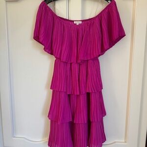 Pink Cocktail Dress - Off the shoulder